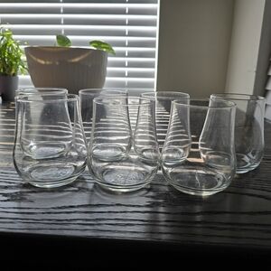 Clear 4in Glass Tumbler Set of 7 EUC